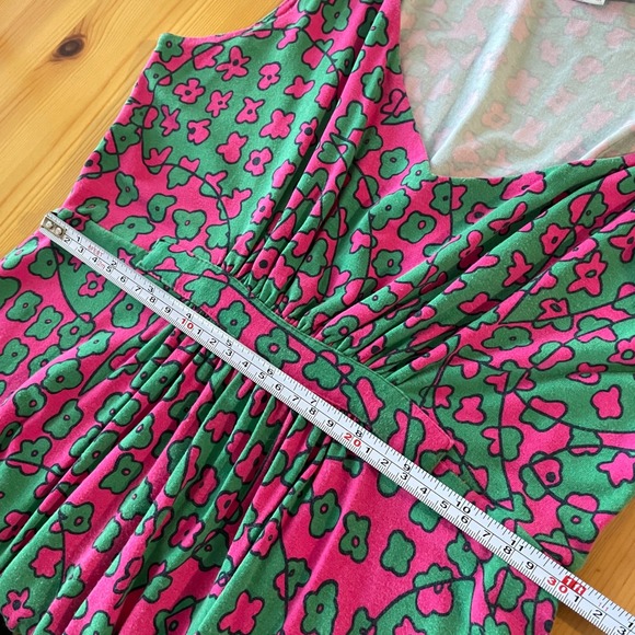 Boden Sleeveless‎ Empire Waist Maxi Dress Pink Green Floral Mod Print US 6R - Picture 12 of 13